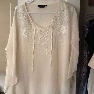 Cream Sheer Top